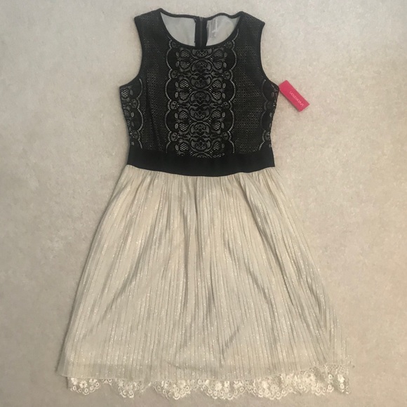 Xhilaration Dress Lace and Sparkle Black and Beige - Picture 1 of 5